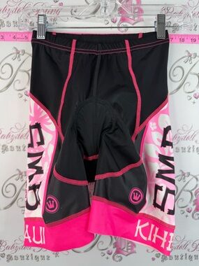 Canari shorts biking aloha rare Black and Hot Pink Floral Cycling Shorts
